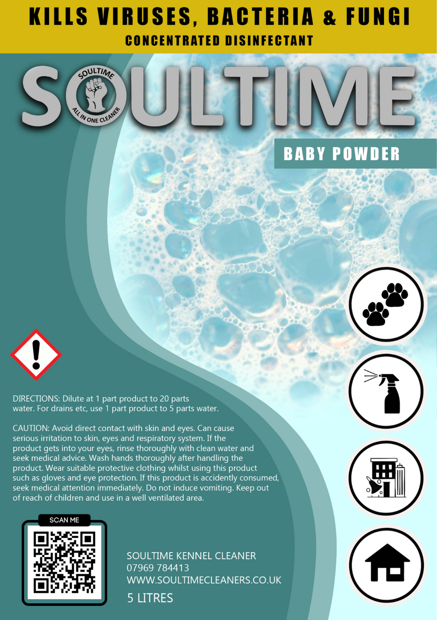 Soultime All-in-One Cleaner - Baby Powder - 5 Litre