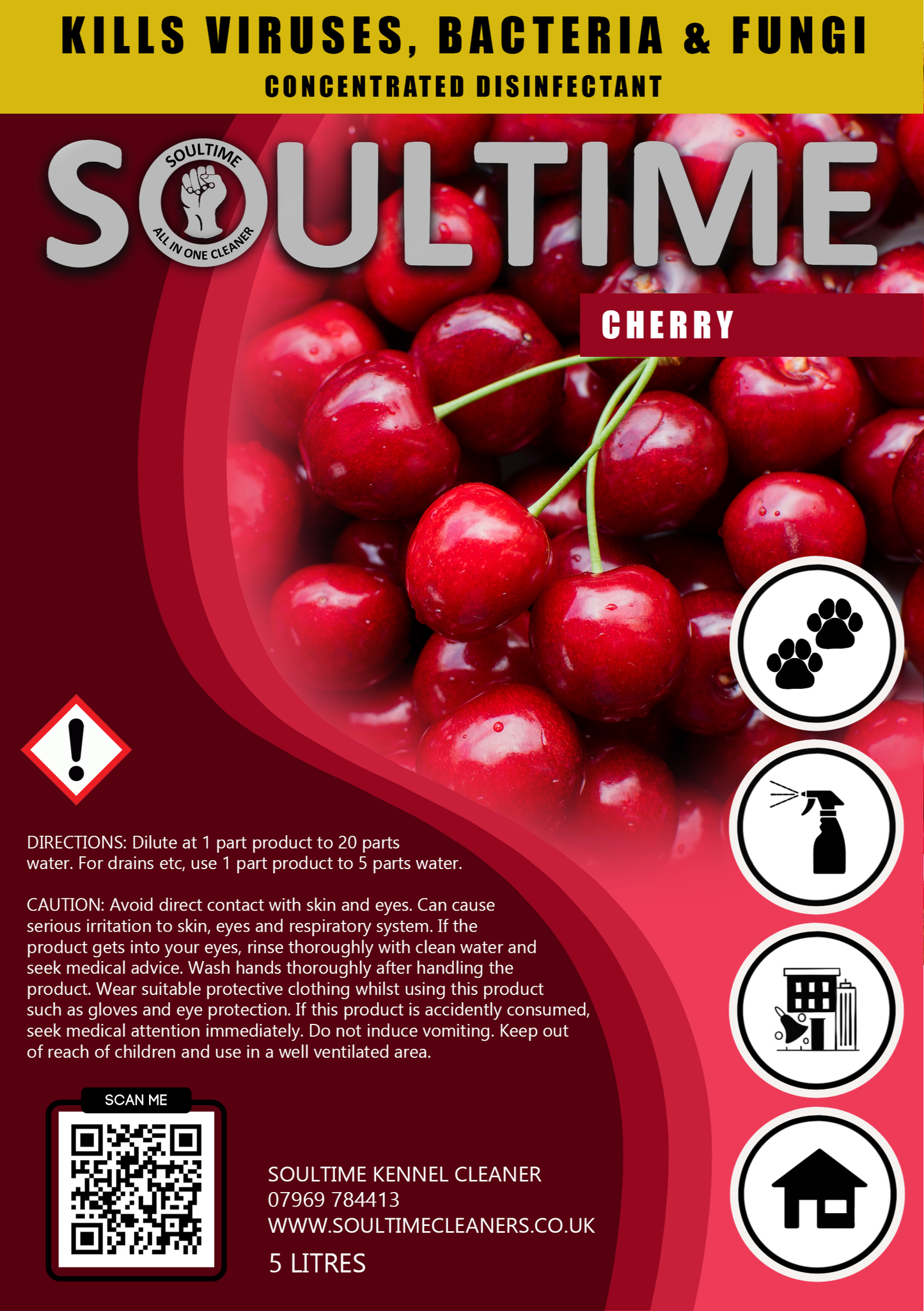 Soultime All-in-One Cleaner - Cherry - 5 Litre