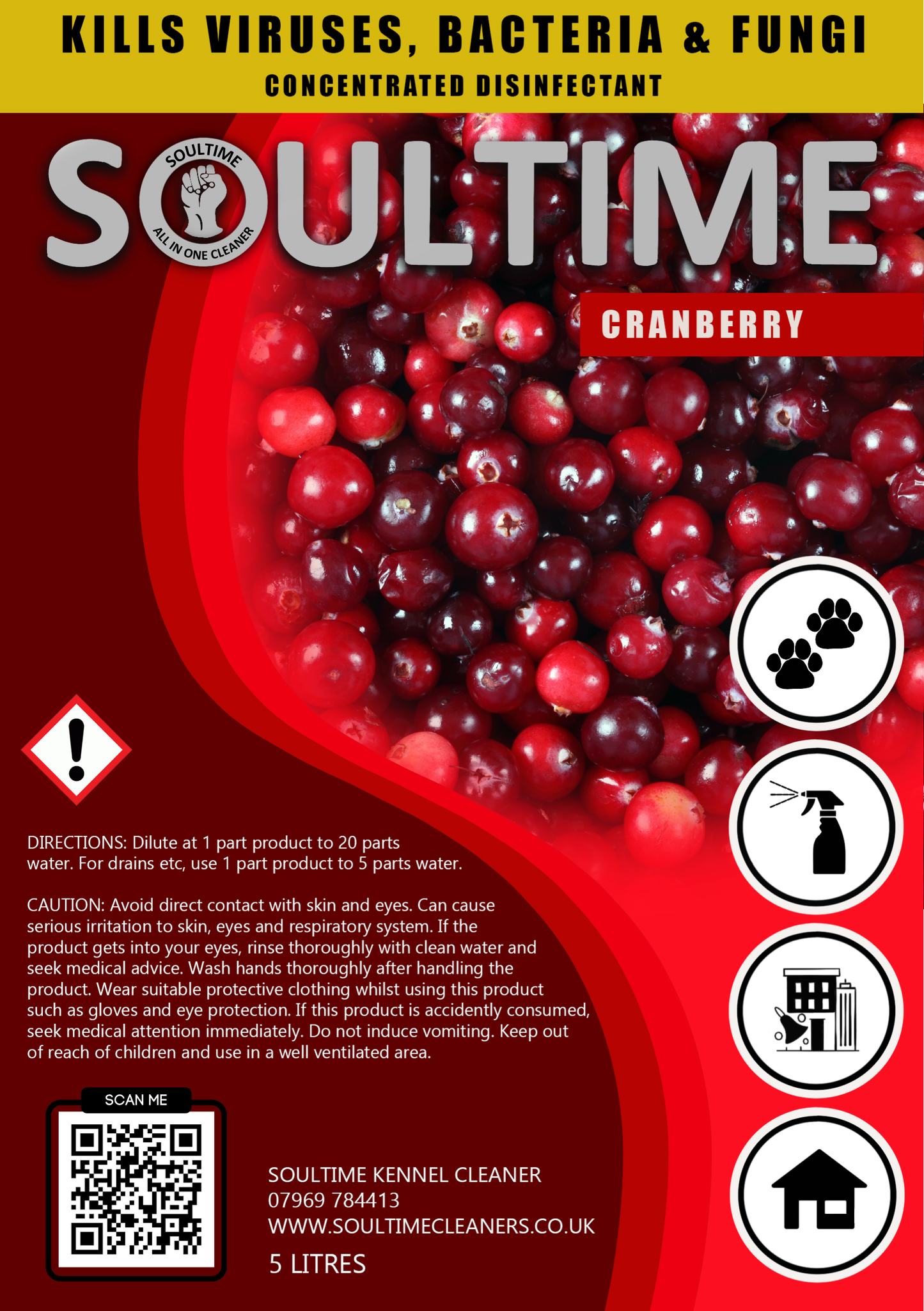 Soultime All-in-One Cleaner - Cranberry - 5 Litre