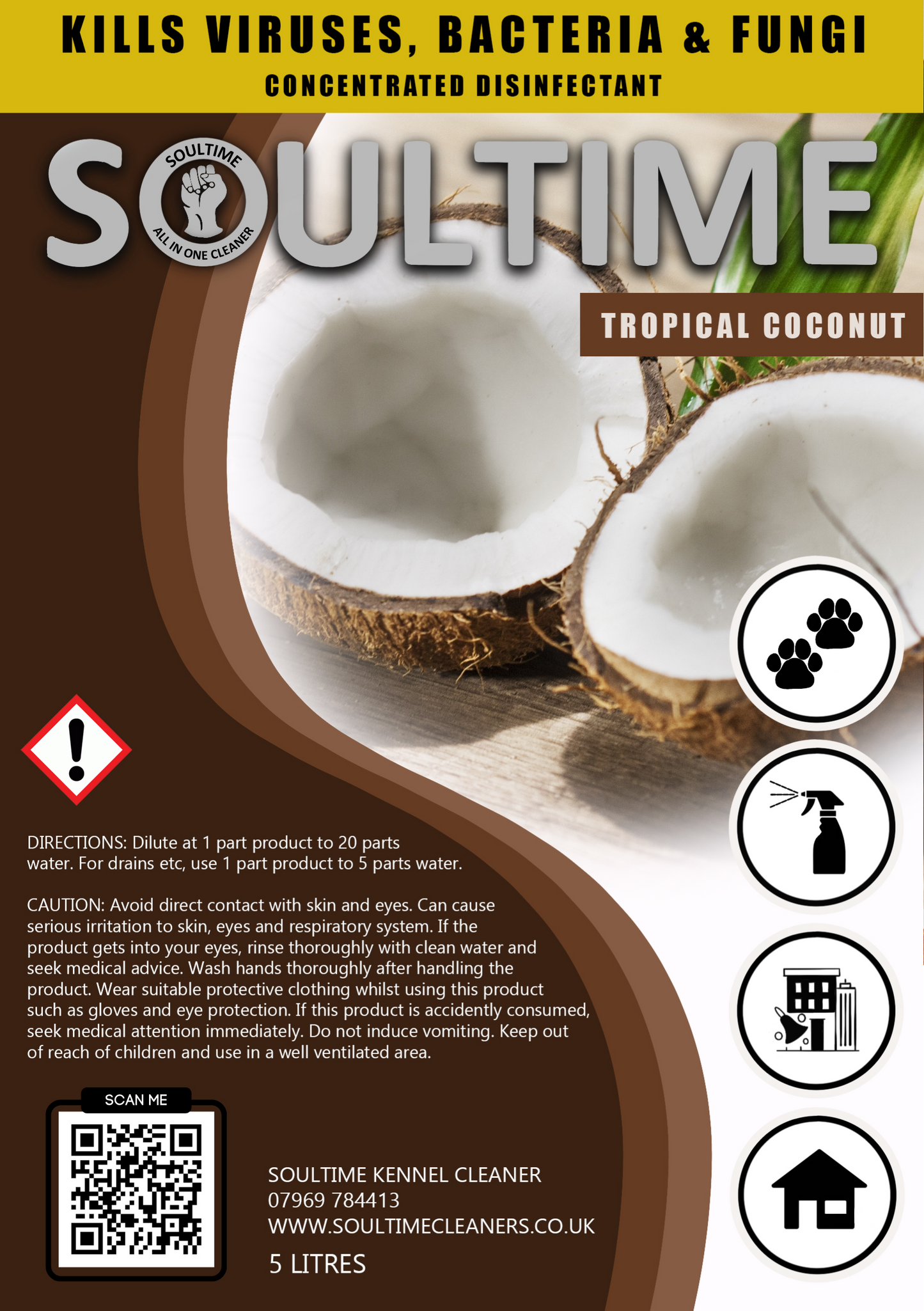 Soultime All-in-One Cleaner - Tropical Coconut - 5 Litre