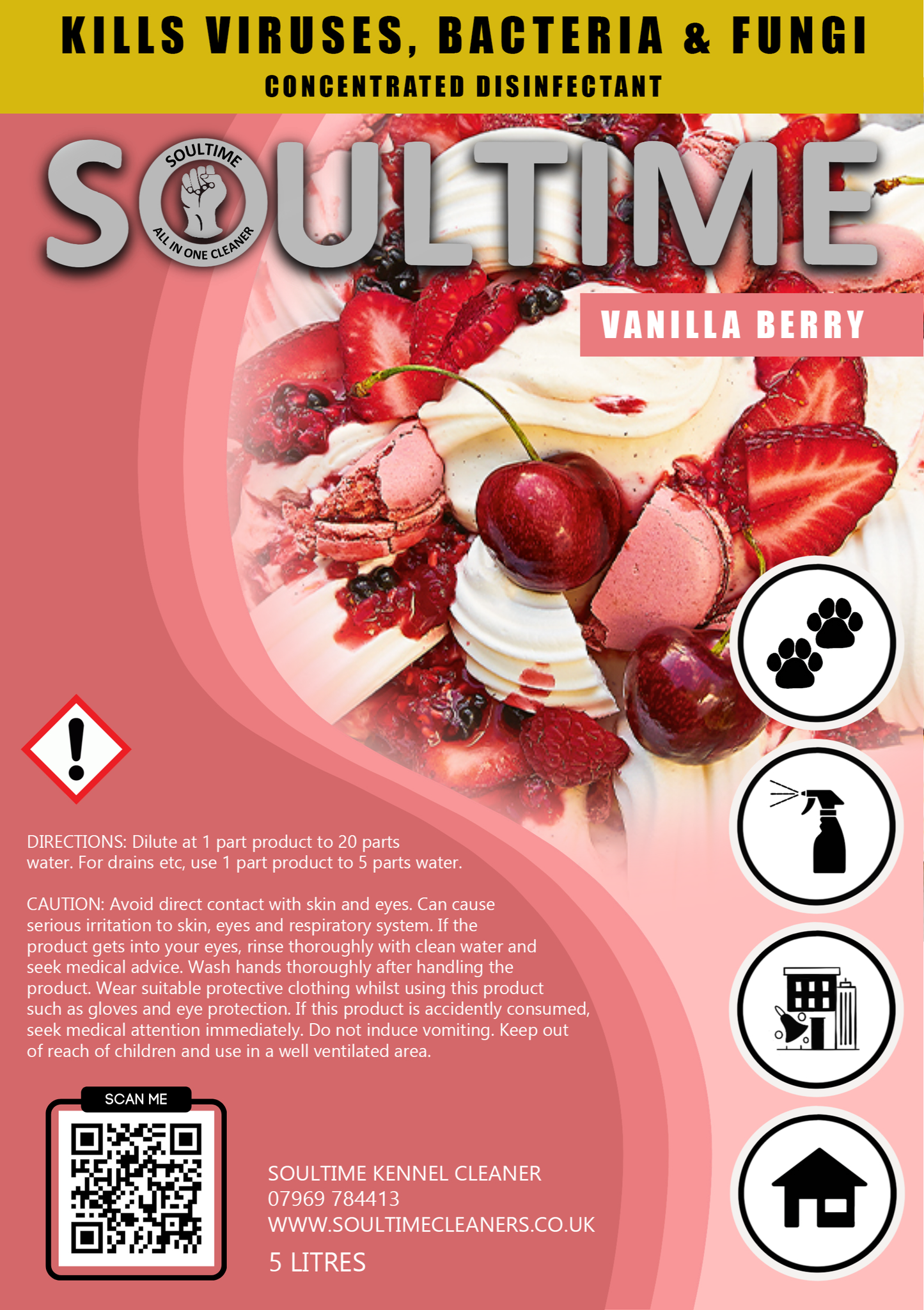 Soultime All-in-One Cleaner - Vanilla Berry - 5 Litre