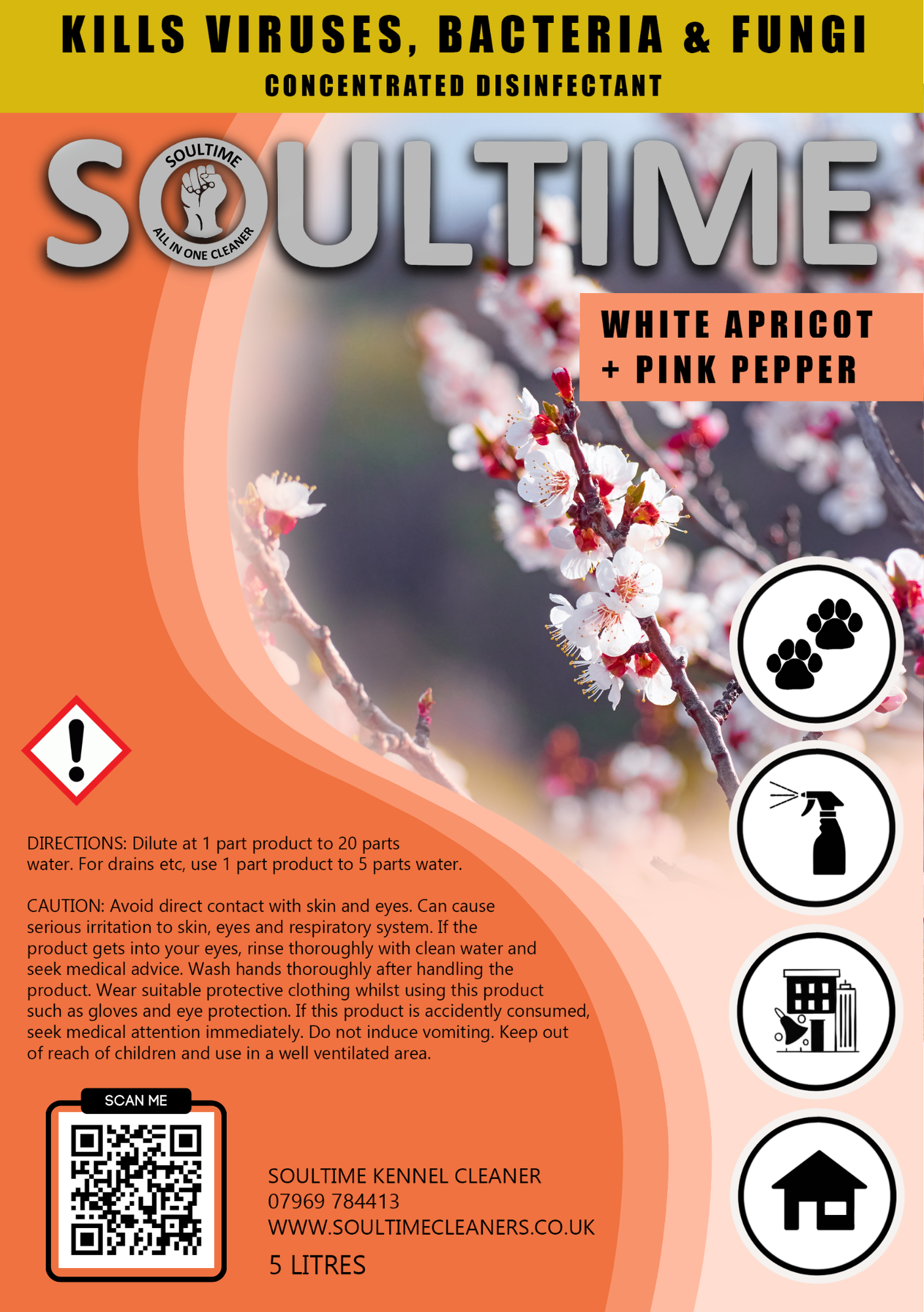Soultime All-in-One Cleaner - White Apricot & Pink Pepper - 5 Litre
