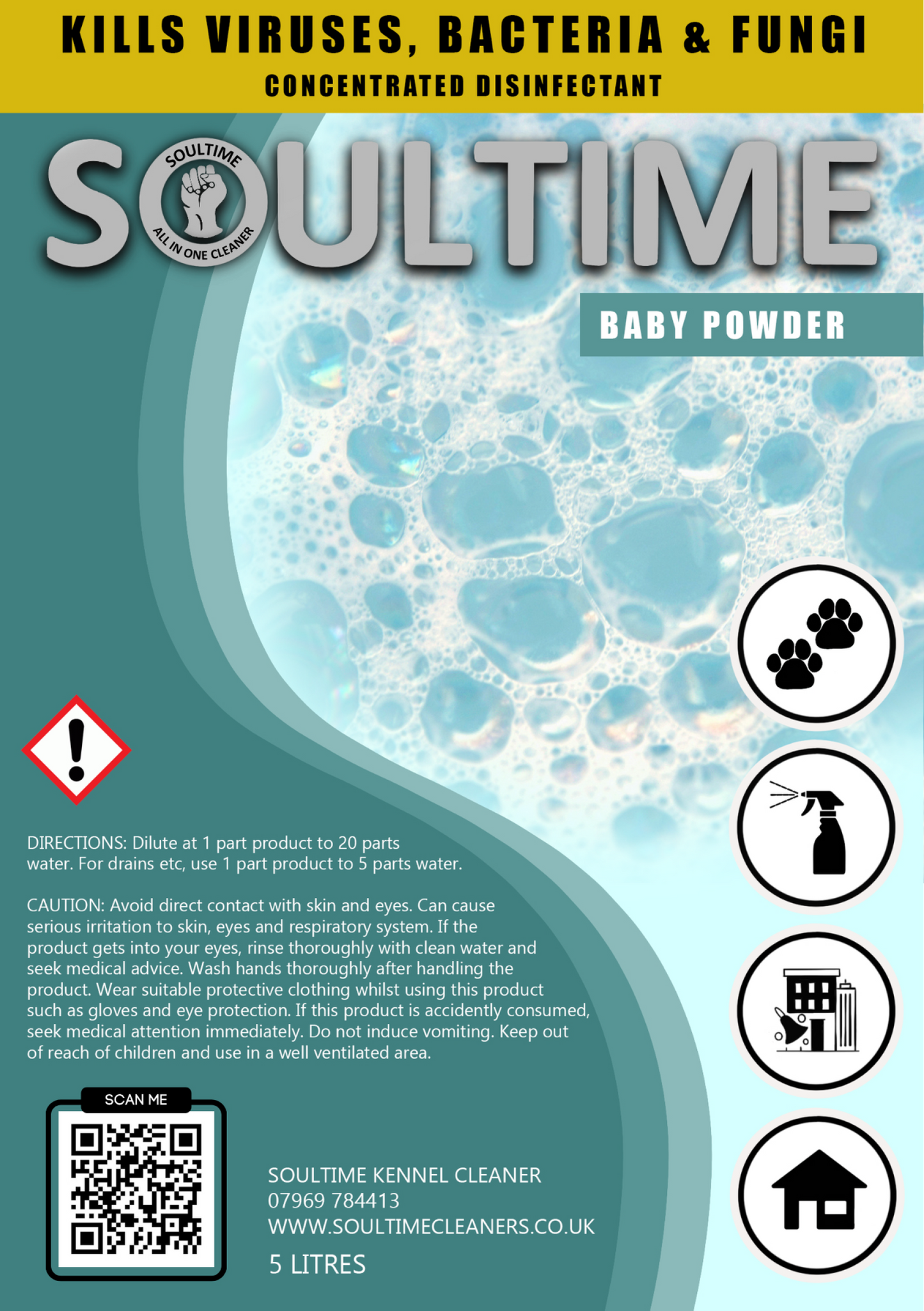 Soultime All-in-One Cleaner  - Baby Powder - 5 Litre